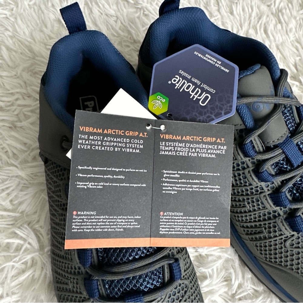 Propet Mens Vestrio Sneakers Gray Blue New In Box Size 8 Extra Extra Wide - Picture 8 of 10